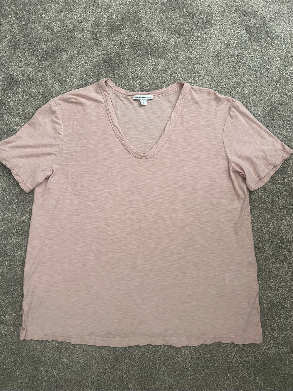 James Perse Women’s V Neck Slub Tee - 100% Supima Cotton